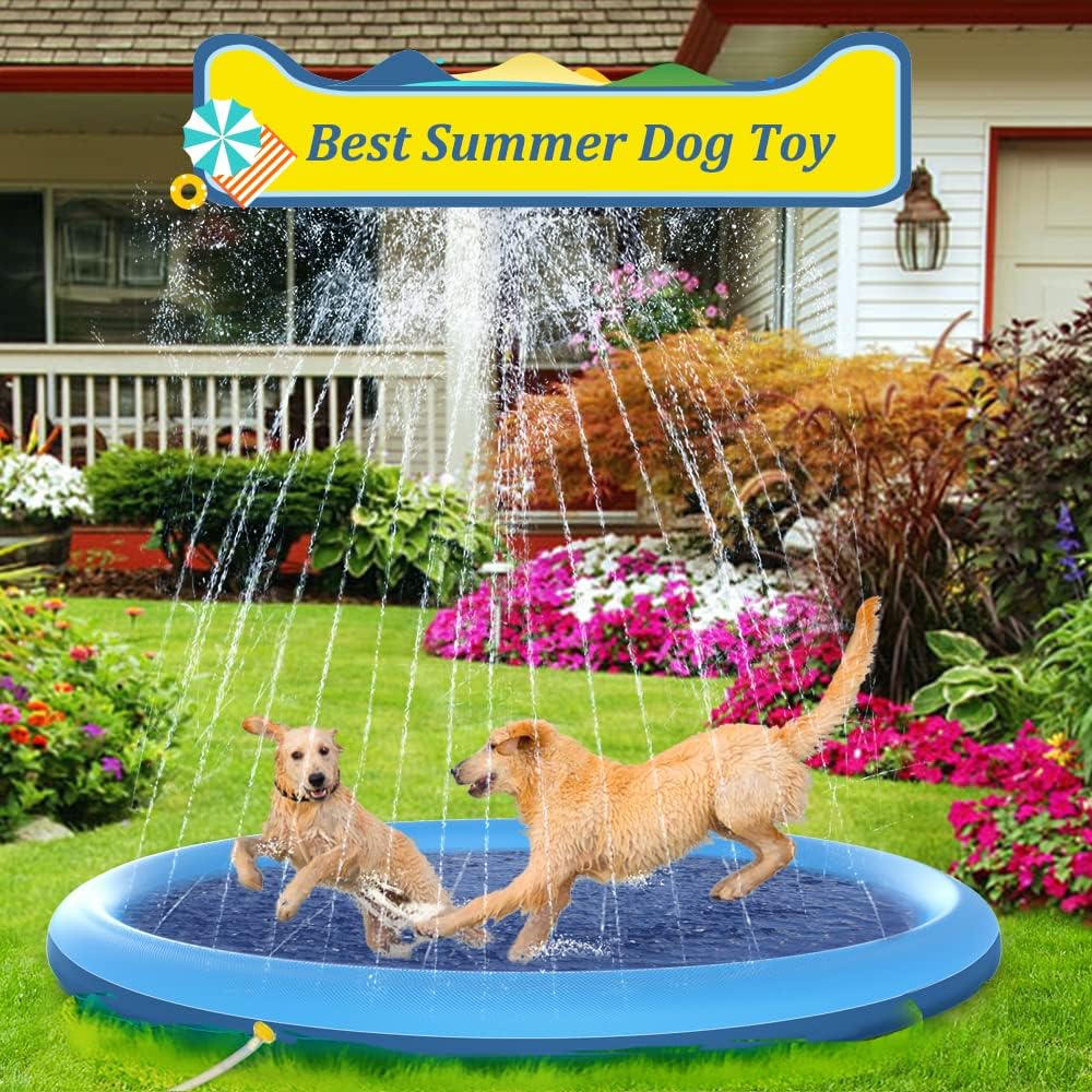 Raxurt Non-Slip Splash Pad for Kids and Dog - Blue / 75in - image 4
