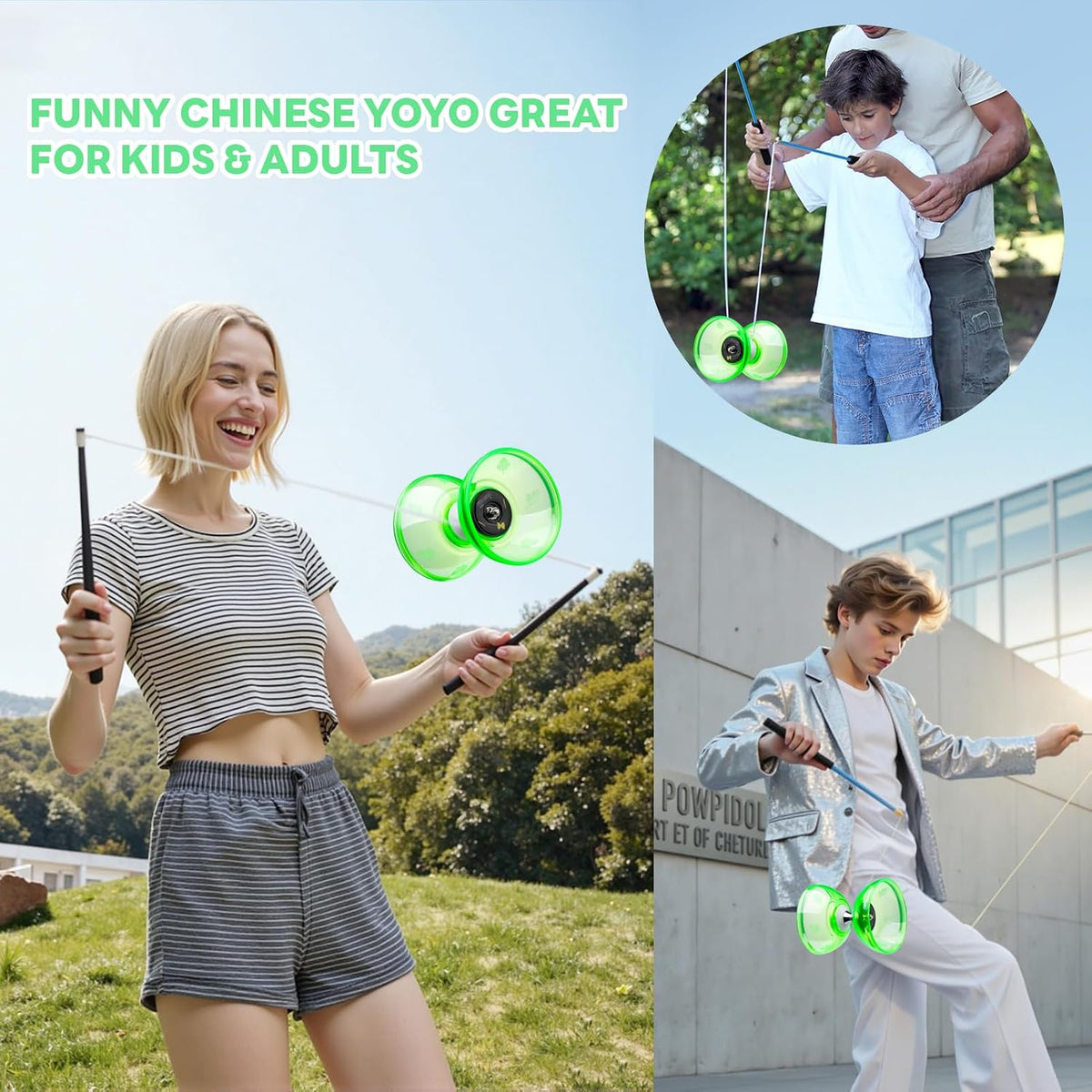 MAGICYOYO 4-inch triple bearing diabolo yoyo for kids with hand sticks - view 5