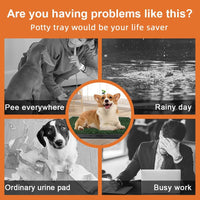 ELLOTY 25 x 20 inch four-layer dog grass potty tray with artificial turf and pee pad - view 3