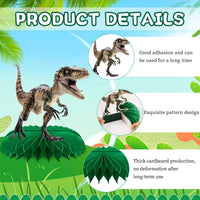 10 Pcs 80s Party Decorations, 1980s Table Honeycomb Centerpieces – Fun for Kids & Family - Dinosaur Style - image 3