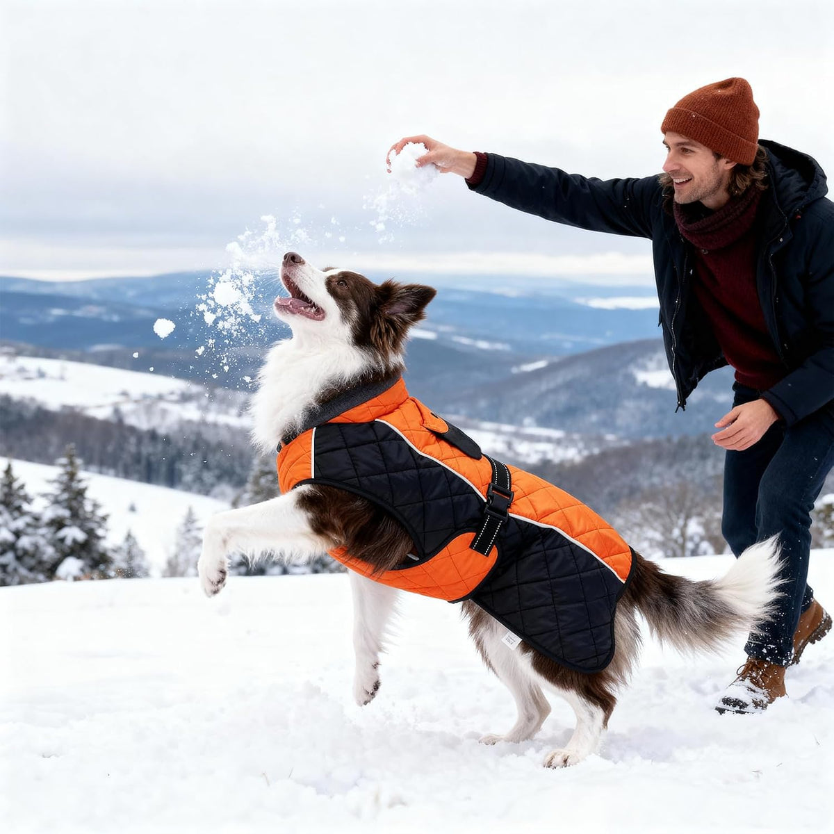 Dog Coat Dogs Jacket Waterproof Reflective Adjustable Dog-Winter - Orange / XXX-Large(chest 34~38in) - image 3