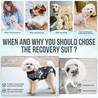 Lukovee Recovery Suit for Dogs, Zipper On Recovery Suit for Female Male Dog, Onesie Abdominal Wounds Cone E-Collar Alternative Prevent Licking Spay Recovery Suit (CF,XS)