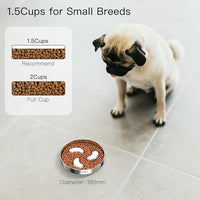 Slow Feeder Dog Bowl, 1Cups Stainless Steel Maze Bowl for Small Breeds, Non-Slip Base, Double Wall Food Grade Metal Dog Dish to Slow Eating