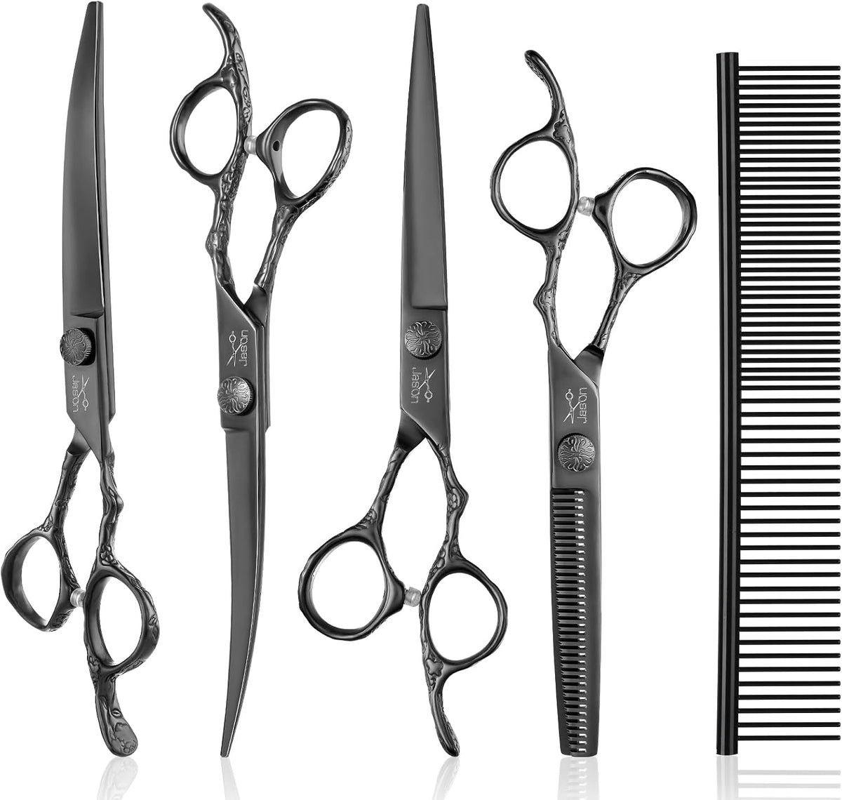 JASON Dog Grooming Scissors Set - Black