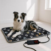furrybaby Pet Heating Pad for Cats & Dogs, Waterproof Heated Bed - Temp adjustable / 47 X 30in / Black