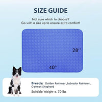 MICROCOSMOS Summer Cooling Mat & Sleeping Pad- Water Absorption Top, Easy Carry, EZ Clean, Materials Safe. Keep Cooling for Pets, Kids and Adults.(Navy Blue, 40" x 28")