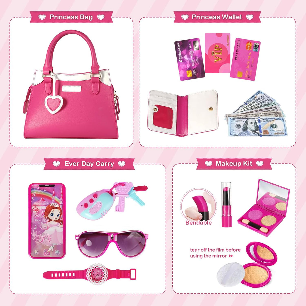Shemira Play Purse for Little Girls - Pink - image 3
