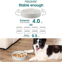 vancasso Slow Feeder Dog Bowl - L - 3 Cups / Light Gray - image 4