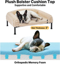 Veehoo Elevated Dog Bed with Bolster Cushion - White / 24.0"L x 18.0"W x 8.3"Th - image 3