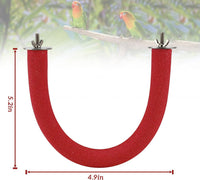 U-Shaped Large Parrot Perch, Quartz Bird Perch for Cage – Essentials for Birds - Small / Red - image 2