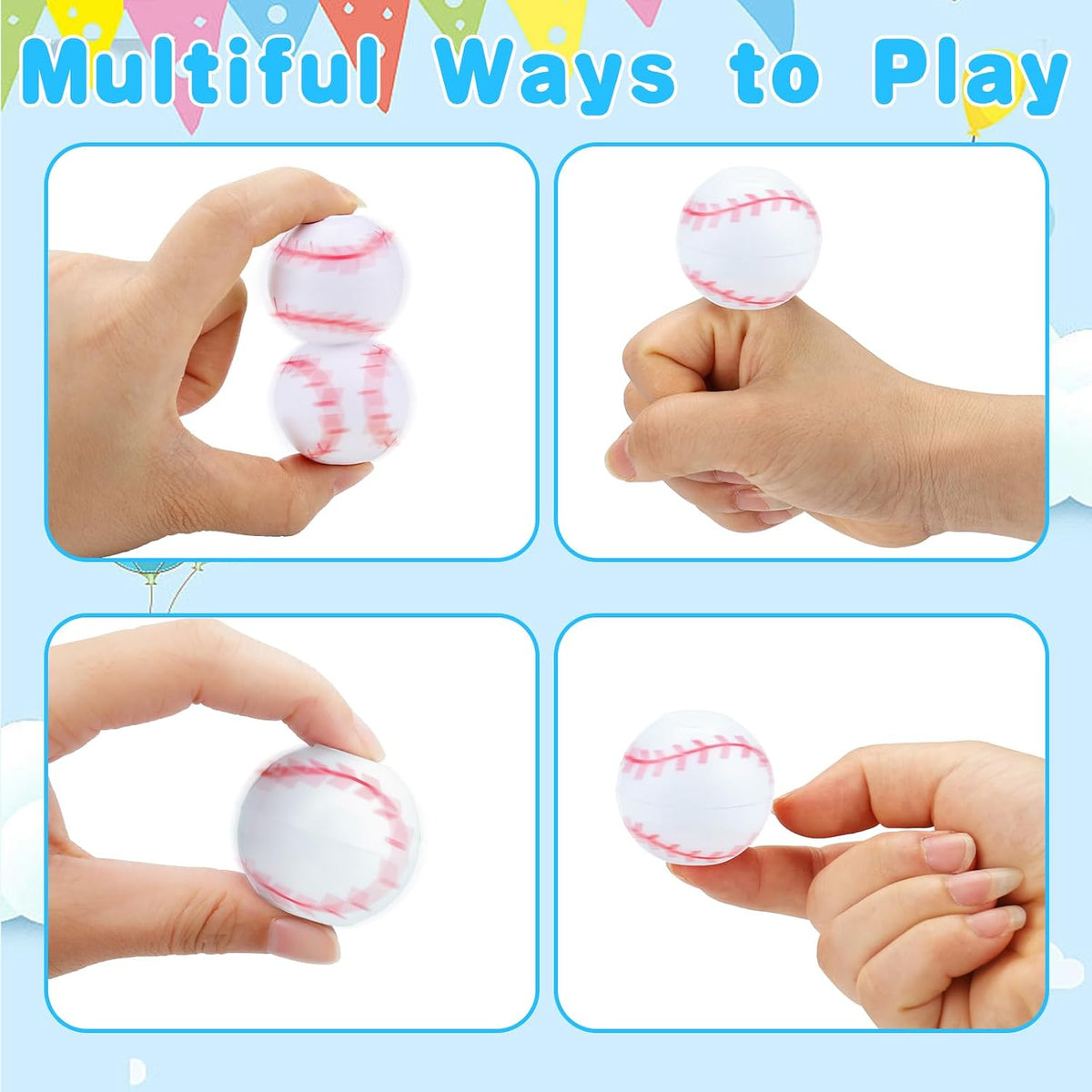 32PCS Fidget Spinner Soccer Balls Halloween Party Favors for Kids 4-8 - Baseball-32pcs - image 2