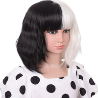 AMZCOS kids long wavy hot pink princess cosplay wig with pink bow and drop earrings - view 12