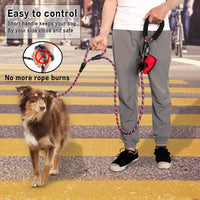 Plutus Pet Rope Dog Leash with Double Handles, Reflective - Rope-Purple