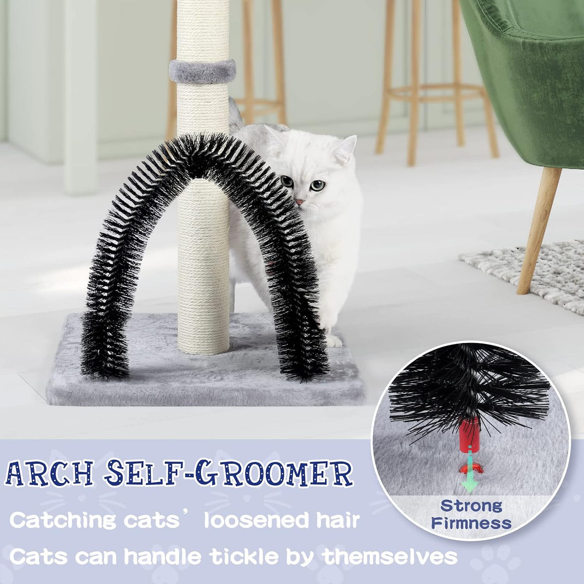 ANWA 32" Tall Sisal Cat Scratching Posts Tree for Indoor Cats Adults - Acrh Brush Cat Post - image 4