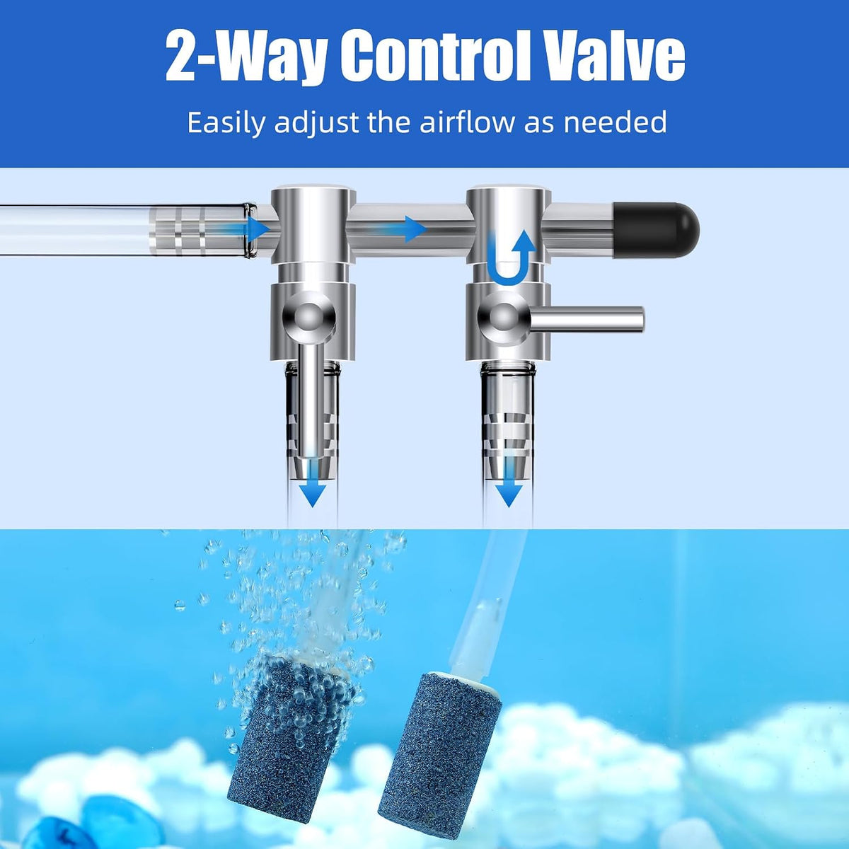 AQUANEAT Aquarium Air pump Splitter, Fish Tank Air Valve - X-Small - image 4