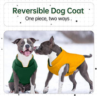 Lelepet Reversible Dog Coat Windproof Dog Jacket Lightweight Puffer - Medium / Green - image 2