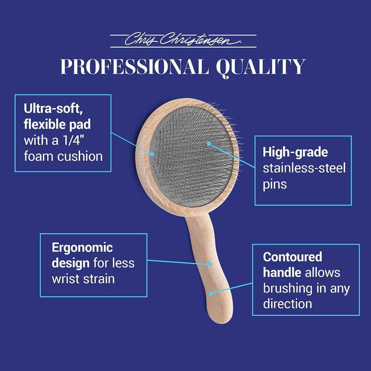 Chris Christensen Mark I Slicker Brush for Dogs - Mark VIII Round - image 4