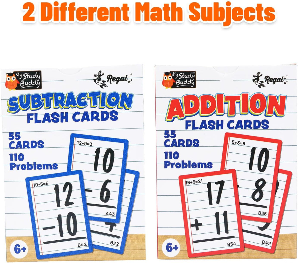 Regal Games Math Flash Cards for Addition & Subtraction, 1st - Addition & Subtraction - 2 Pack - image 2