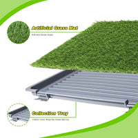 Product Image Dog Grass Pad with Tray: 3 Pack Grass Pee Pads for Dogs Potty for Puppy Training, Artificial Turf for Dogs with Collection Tray for Indoor /Outdoor /Patio /Balcony, 22"x18" Grey