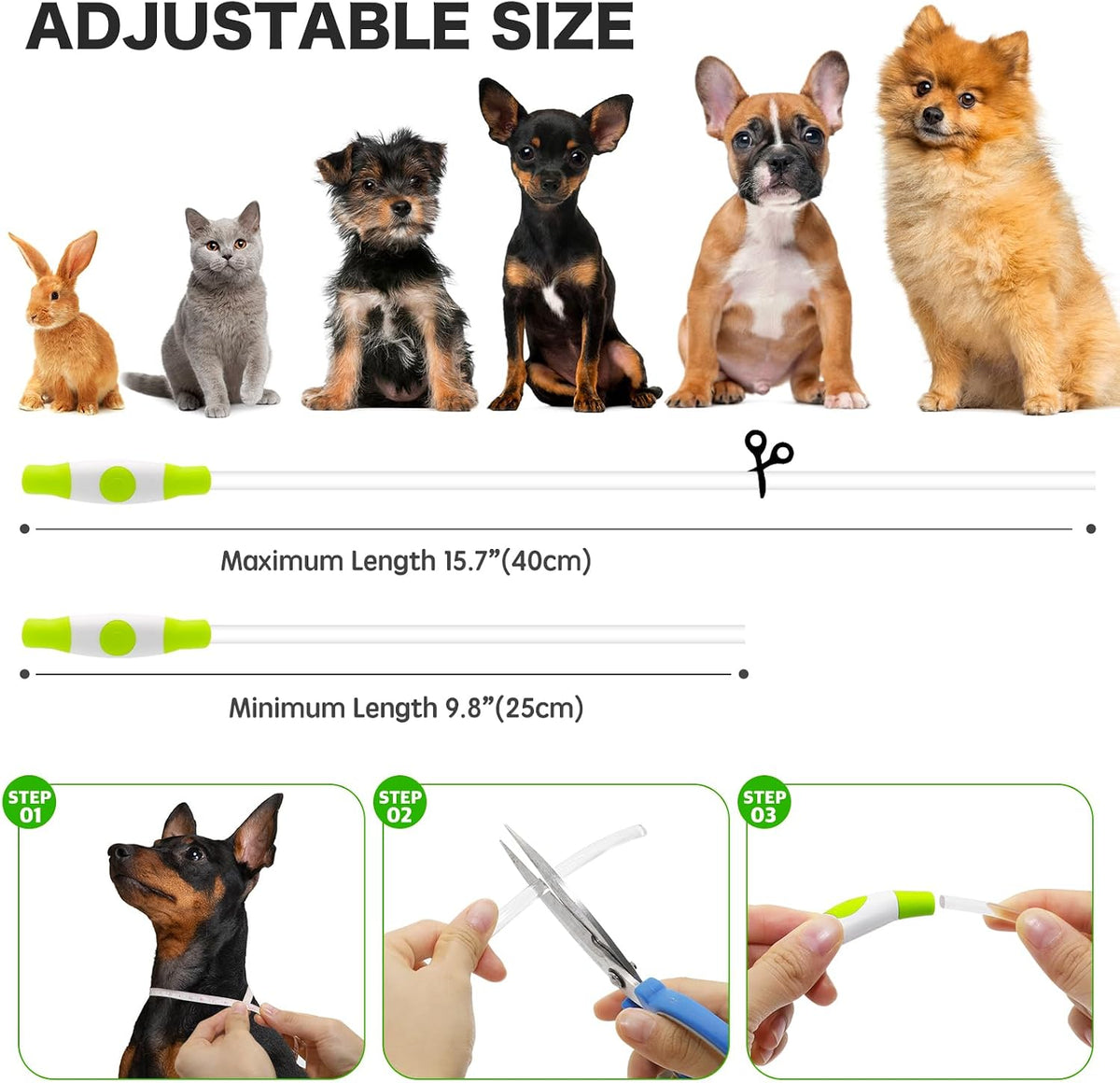 Light Up Dog Collar – Essentials for Dogs - XS-Green (40cm) - image 3