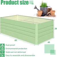 SnugNiture Galvanized Raised Garden Bed 8x4x2FT Outdoor Large Metal Planter Box Steel Kit for Planting Vegetables, Flowers