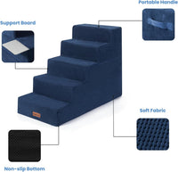 Dog Stairs for Small Dogs & Cats - Blue / 5-Step 22.6" H - image 3