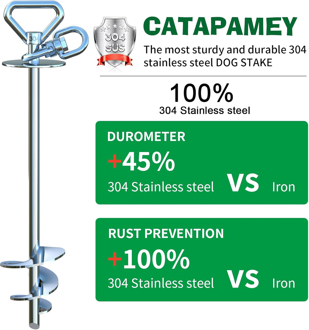 Dog Tie Out Cable and Stake, with 30FT Heavy Duty Cable - 2 Pack Stake | 200 lbs - image 3