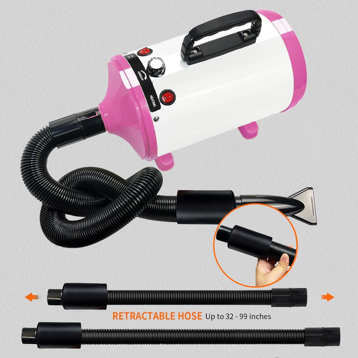 Dog Dryer, High Velocity Professional Dog Grooming Dryer - Pink - image 2