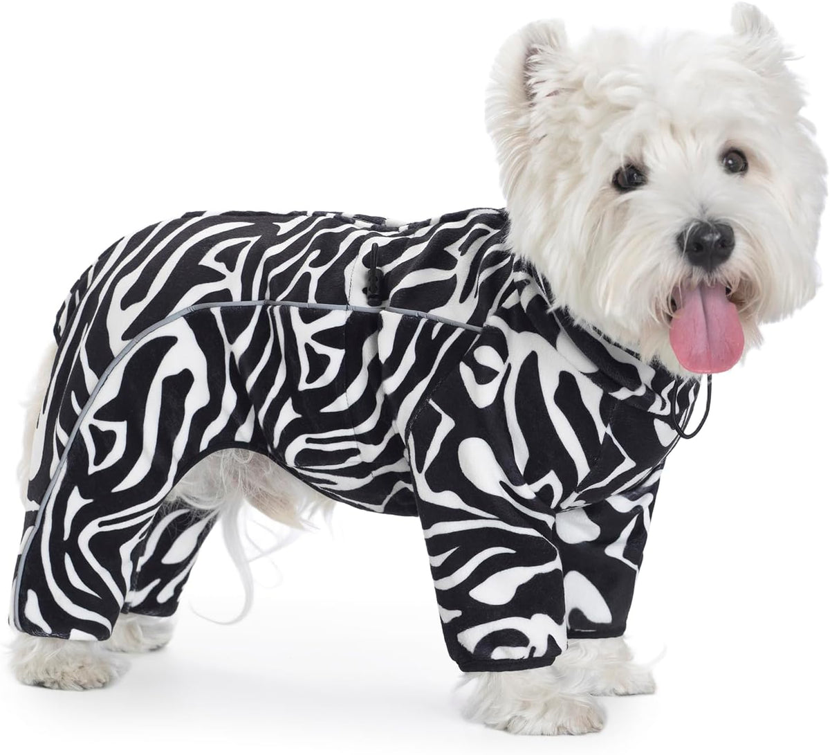 Fleece Dog Coat for Small Medium Dog - Zebra striped / M