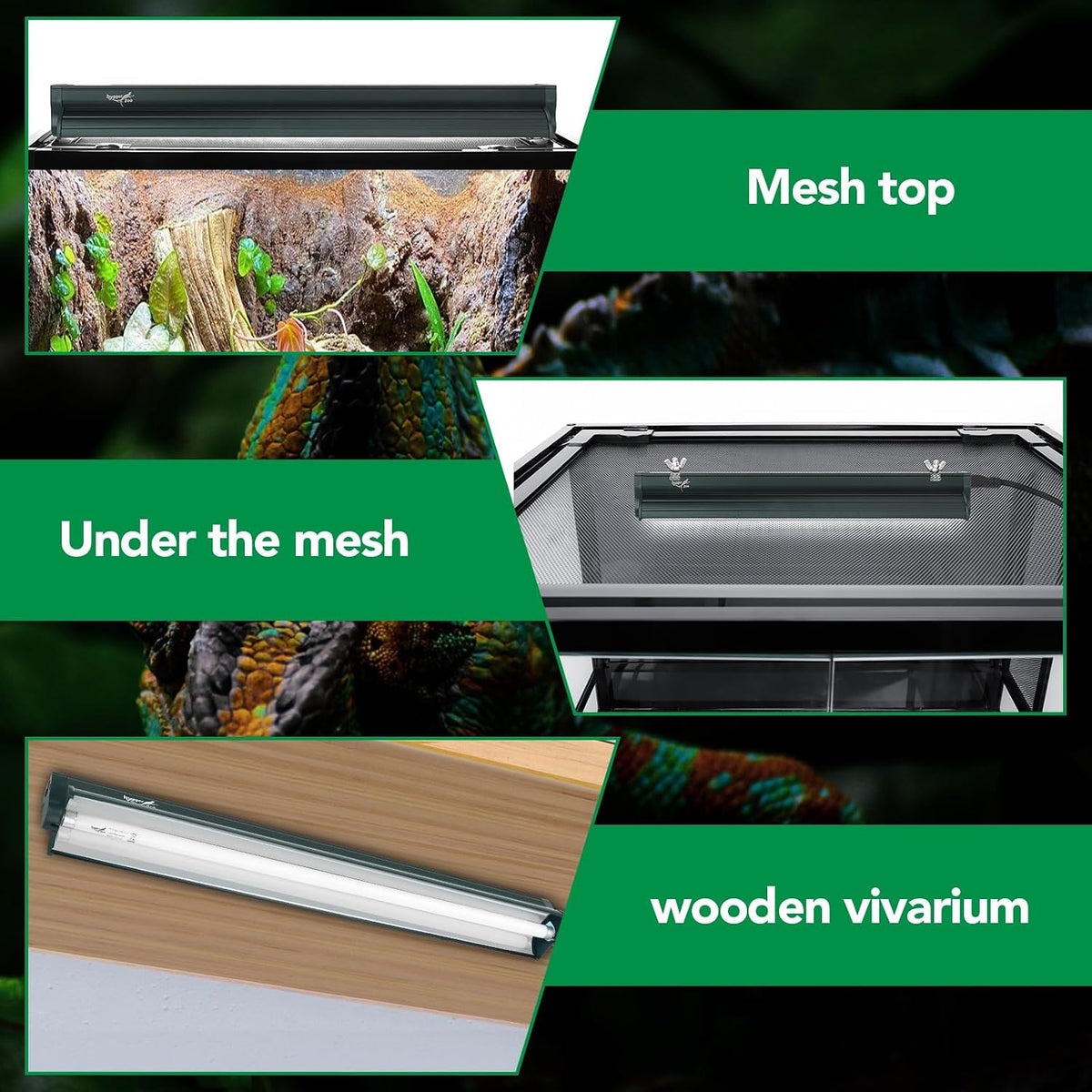 T5 Reptile Light Fixture Combo Kit 24W Light Fixture Reptile - 24W-Green / 24W 22.7IN Green - image 3