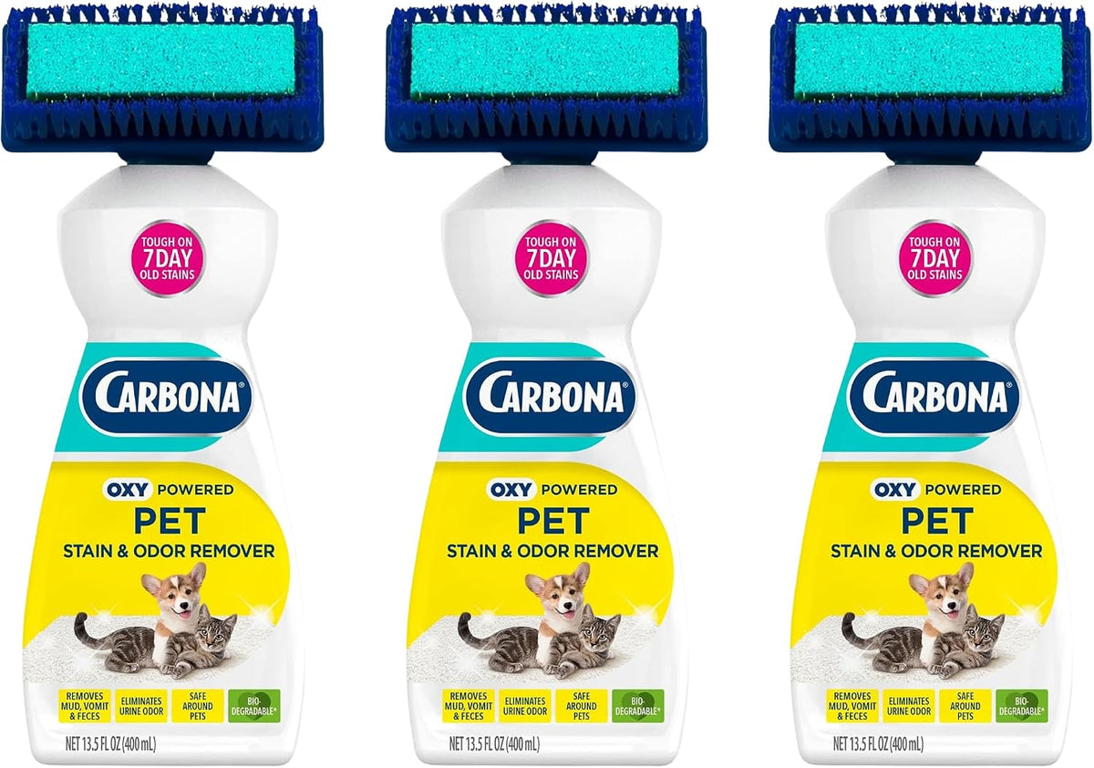 Carbona Oxy-Powered Pet Stain & Odor Remover, Targets Urine - 13.5 Fl Oz (Pack of 3)