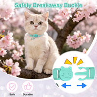 Rhinestone Cat Collar Breakaway, Bling Sparkly Diamond - Green / 8"-12" Cats / Mini Dogs - image 3