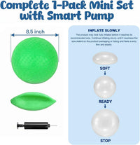 LovesTown 8.5 inch green playground ball with waffle texture and hand pump - view 12
