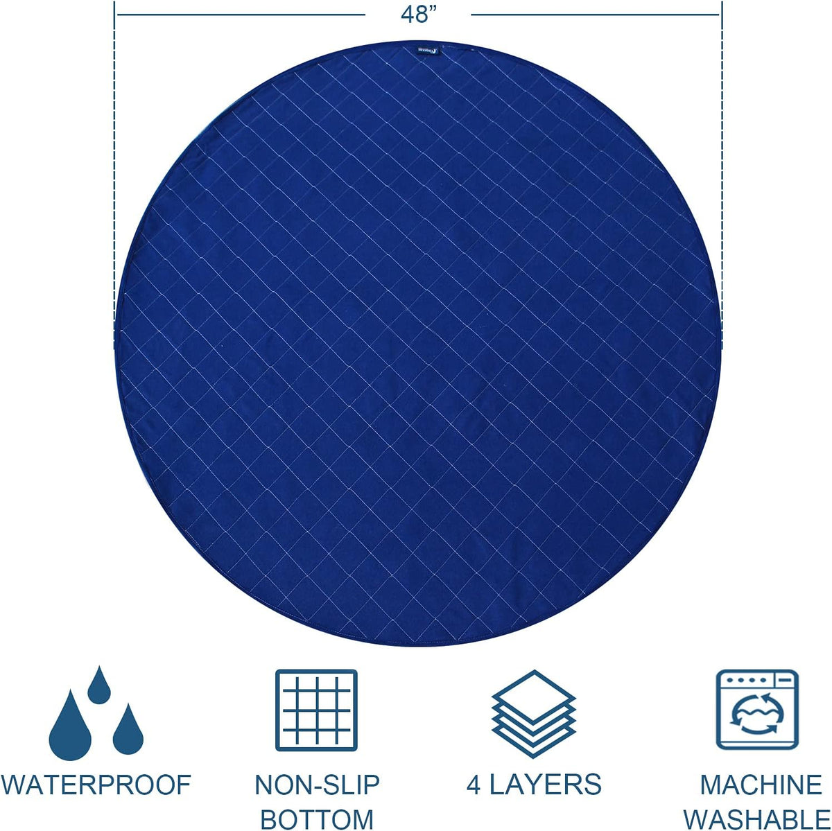 Washable Reusable Pee Pads for Dogs 2 Pack - 48" Round 2 Pack / Grey&navy - image 4
