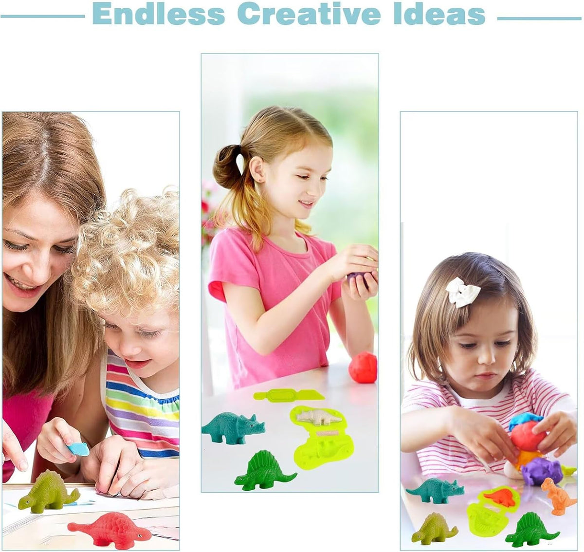 Unleash Creativity with 6 Unique Dino Molds Dough Toys Dough - Dinosaur+Animal+0cean - image 4
