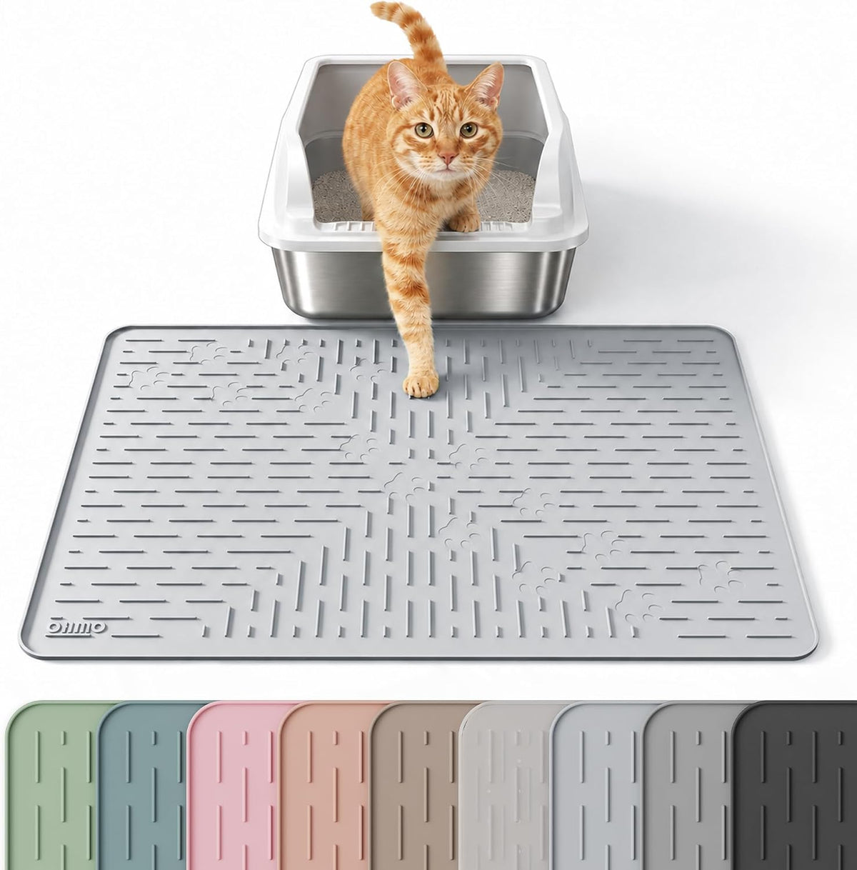 OHMO Large Cat Litter Mat - Ash Grey / 23.5x16"