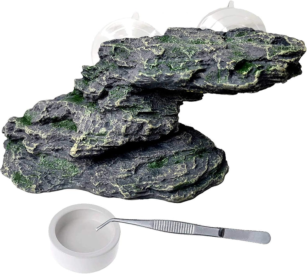 PINVNBY Basking Platform for Turtles Tortoise Dock Resin Resting Rock - 【M:8.2”Lx3.3”Wx3.1”H】 / 【Bronze】