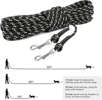Reflective Cat Long Leash 15 FT - 30 FT / Black - image 3