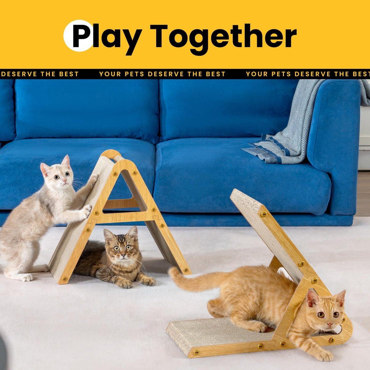 Conlun Vertical Cat Scratcher - 2 Pack-Small for Kittens under 10LBS / Light Wood - image 3