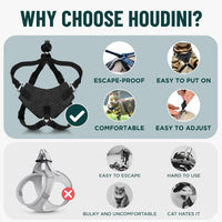 Houdini Escape Proof Cat Harness and Leash – Essentials for Cats - Orange / S - image 4