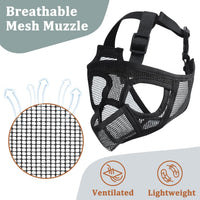 Mesh Short Snout Dog Muzzle with Anti-Eating Design for Frenchie – Essentials for Dogs - Black / S [Head Cir: 15"-17.5"] - image 3