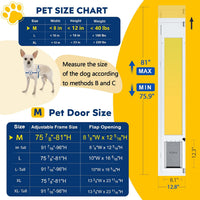 Large Dog Door for Sliding Glass Door - 81" Sliding Door / Medium - 1 Flap - image 2
