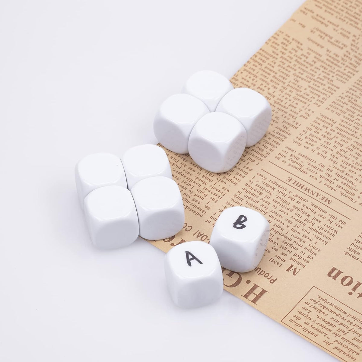22MM Rounded Blank Six Sided Dice Lianshi Teaching Created Sesources - 10Pcs / White - image 3