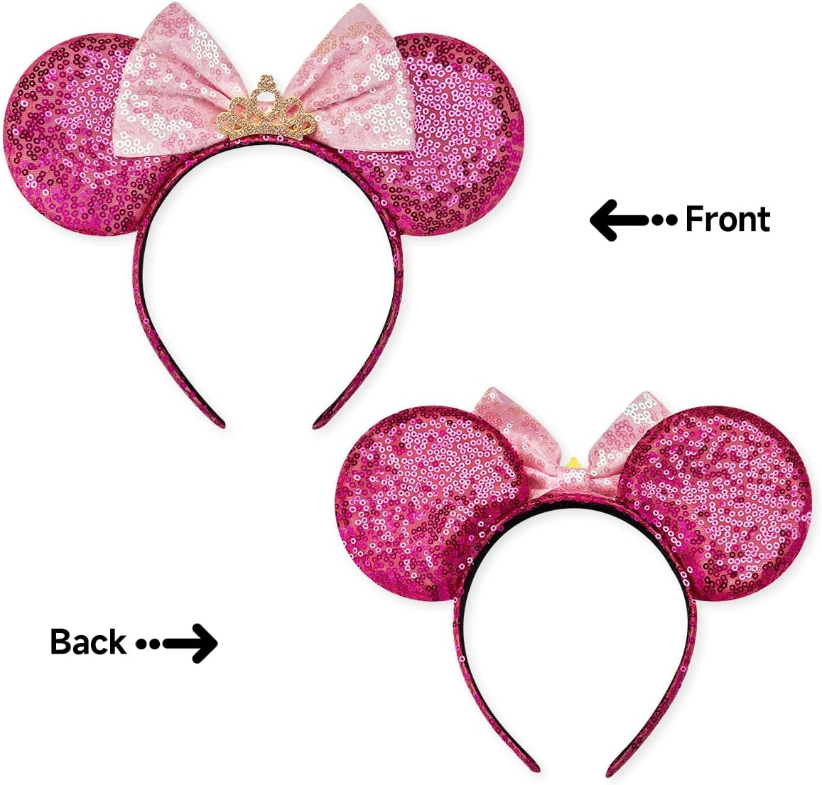 RAZKO Mouse Ears Headband - Rose Red Crown - image 4