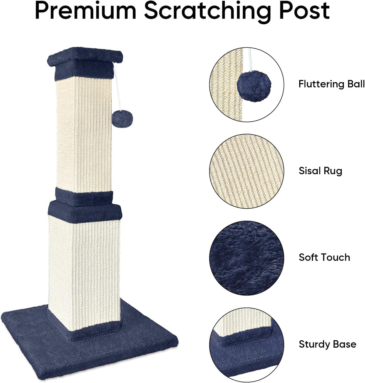 Cat Scratching Post for Indoor Cats - Blue / Scratcher only - image 2