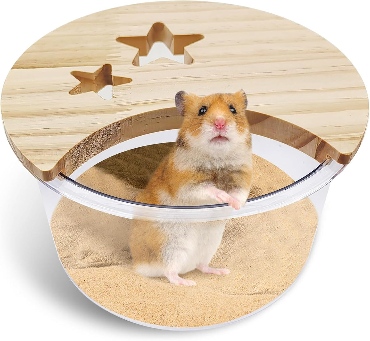 kathson Hamster Sand Bath Box Transparent Acrylic Small Animals - Circle