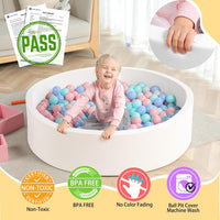 TRENDBOX Foam Ball Pit, 36" x 12" Indoor Soft Ball Pool for Kid，Light Grey – Fun for Kids & Family - White / 130CM - image 2