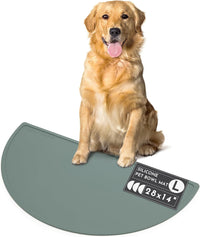 Silicone Dog Food Mat, Pet Placemat, 21" x 10.5" Deep - Spruce / Large
