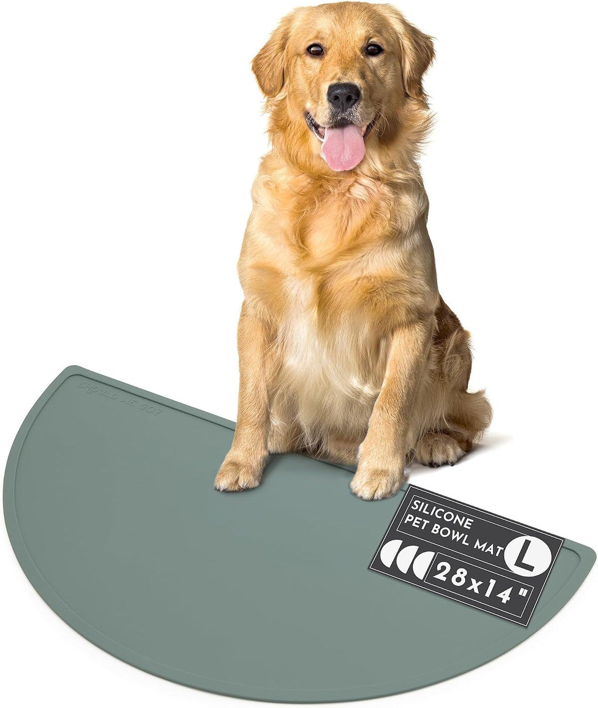 Silicone Dog Food Mat, Pet Placemat, 21" x 10.5" Deep - Spruce / Large