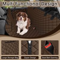Waterproof Dog Car Seat Cover for Back Seat, Pet Hammock, L - Coffee,Black / Large,Standard - image 3